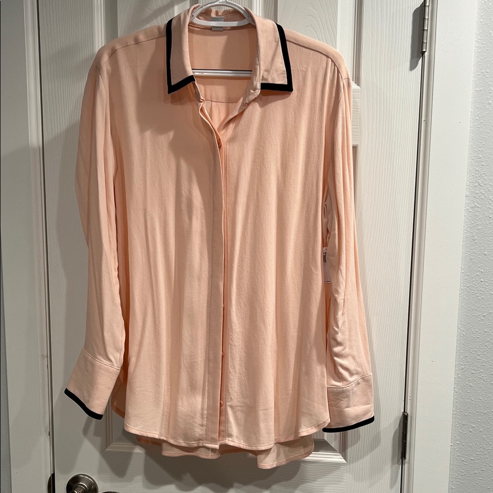 Old Navy Pink Blouse with Black Accents